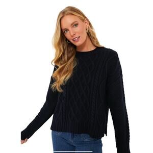 Tuckernuck Hyacinth House Navy Cable Knit Sweater New Courchevel Medium 2933-48